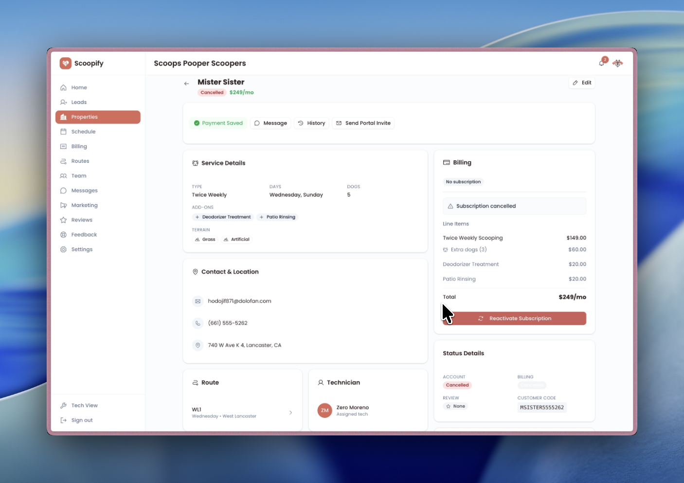 Cancel Immediately option selected in the cancellation modal