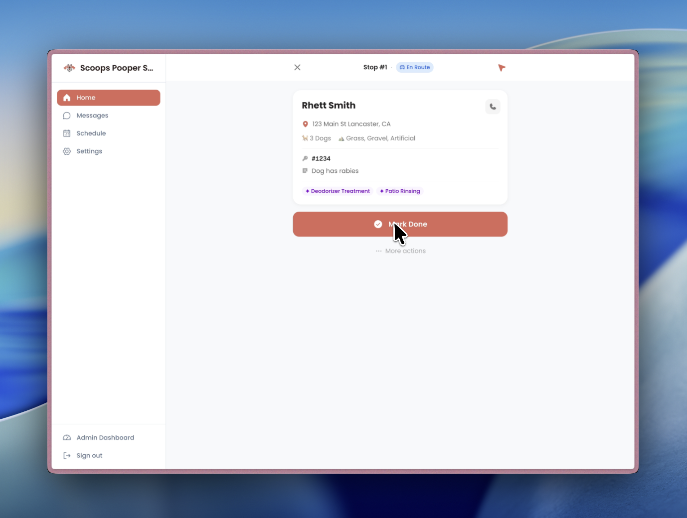 Complete or skip form with reason, notes, and photo fields